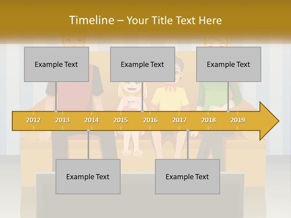 A Family Sitting On A Couch In A Living Room PowerPoint Template