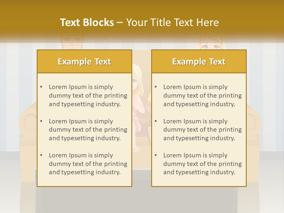 A Family Sitting On A Couch In A Living Room PowerPoint Template