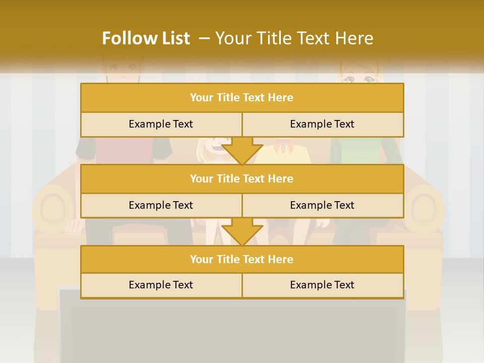 A Family Sitting On A Couch In A Living Room PowerPoint Template