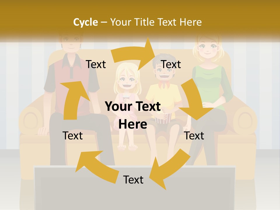 A Family Sitting On A Couch In A Living Room PowerPoint Template