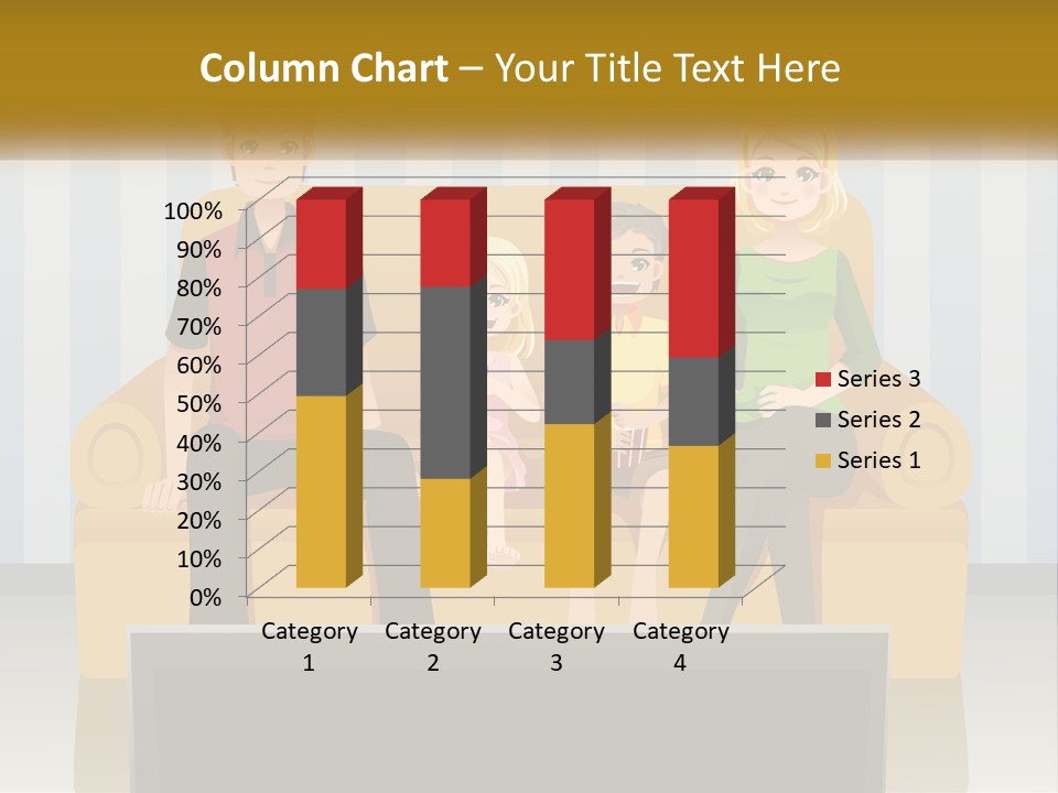 A Family Sitting On A Couch In A Living Room PowerPoint Template