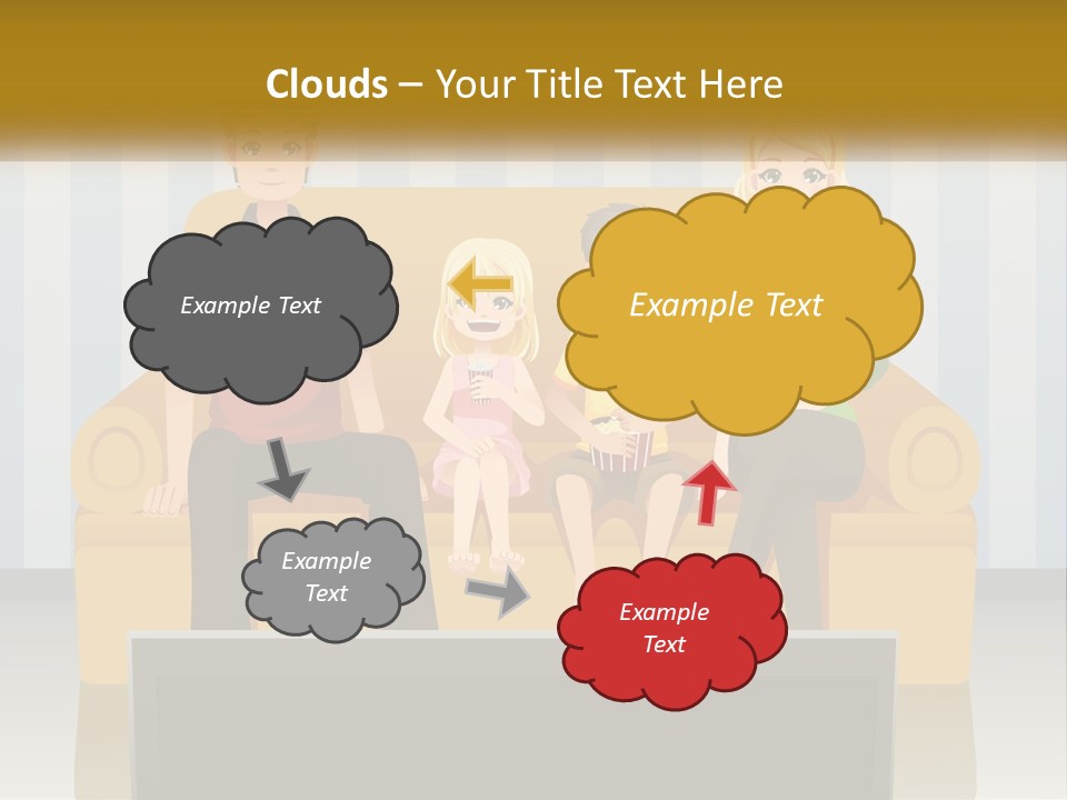 A Family Sitting On A Couch In A Living Room PowerPoint Template