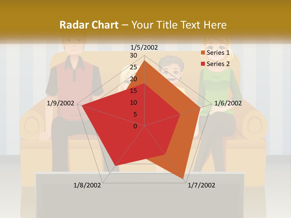 A Family Sitting On A Couch In A Living Room PowerPoint Template