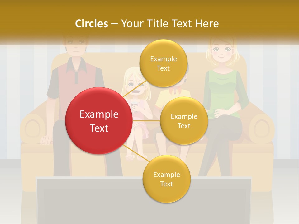 A Family Sitting On A Couch In A Living Room PowerPoint Template