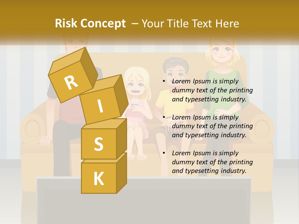 A Family Sitting On A Couch In A Living Room PowerPoint Template