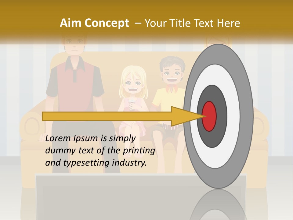 A Family Sitting On A Couch In A Living Room PowerPoint Template