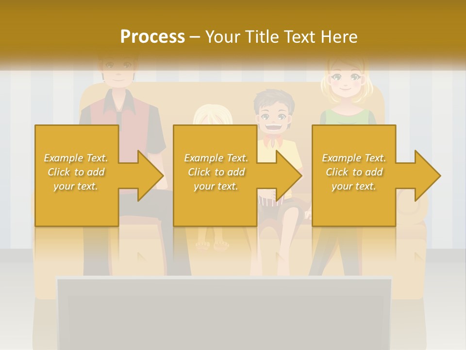 A Family Sitting On A Couch In A Living Room PowerPoint Template