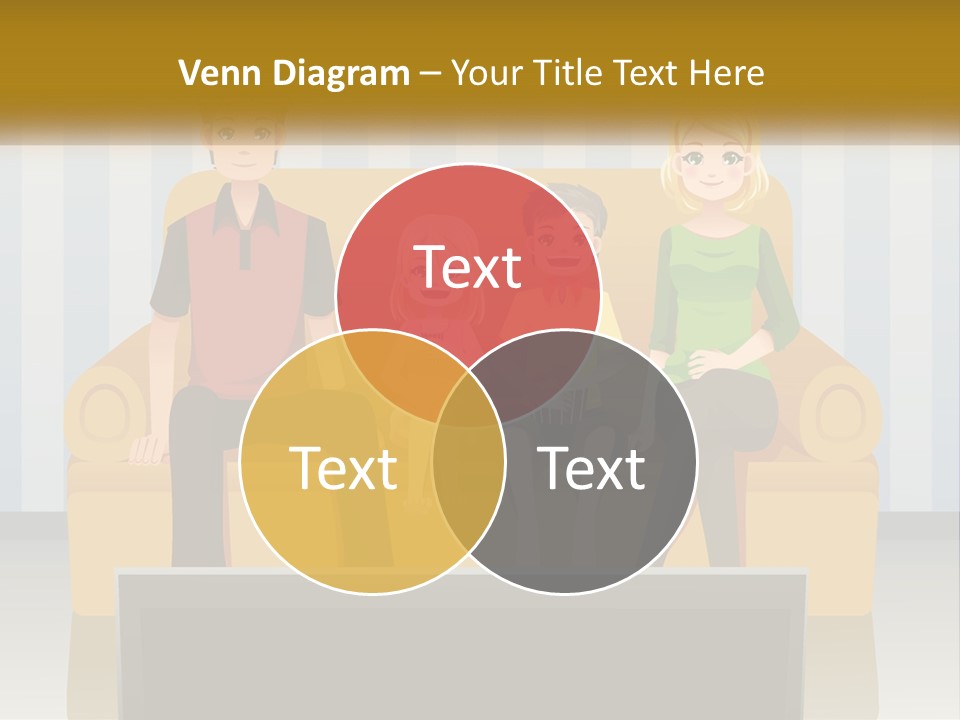 A Family Sitting On A Couch In A Living Room PowerPoint Template