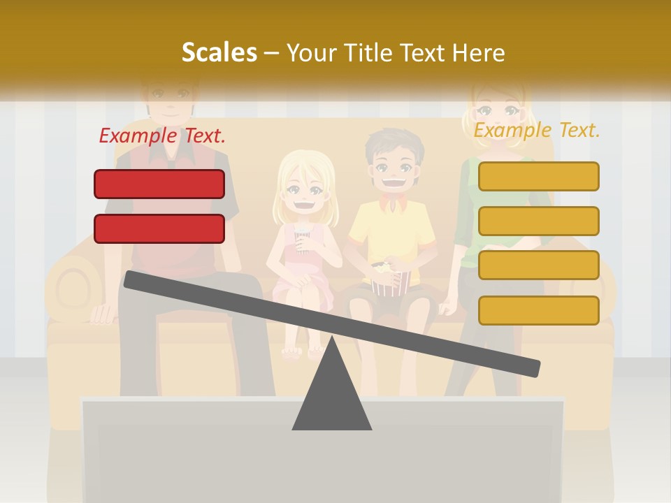 A Family Sitting On A Couch In A Living Room PowerPoint Template