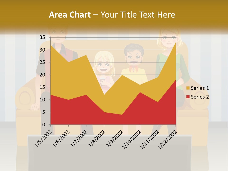 A Family Sitting On A Couch In A Living Room PowerPoint Template