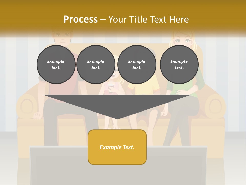 A Family Sitting On A Couch In A Living Room PowerPoint Template