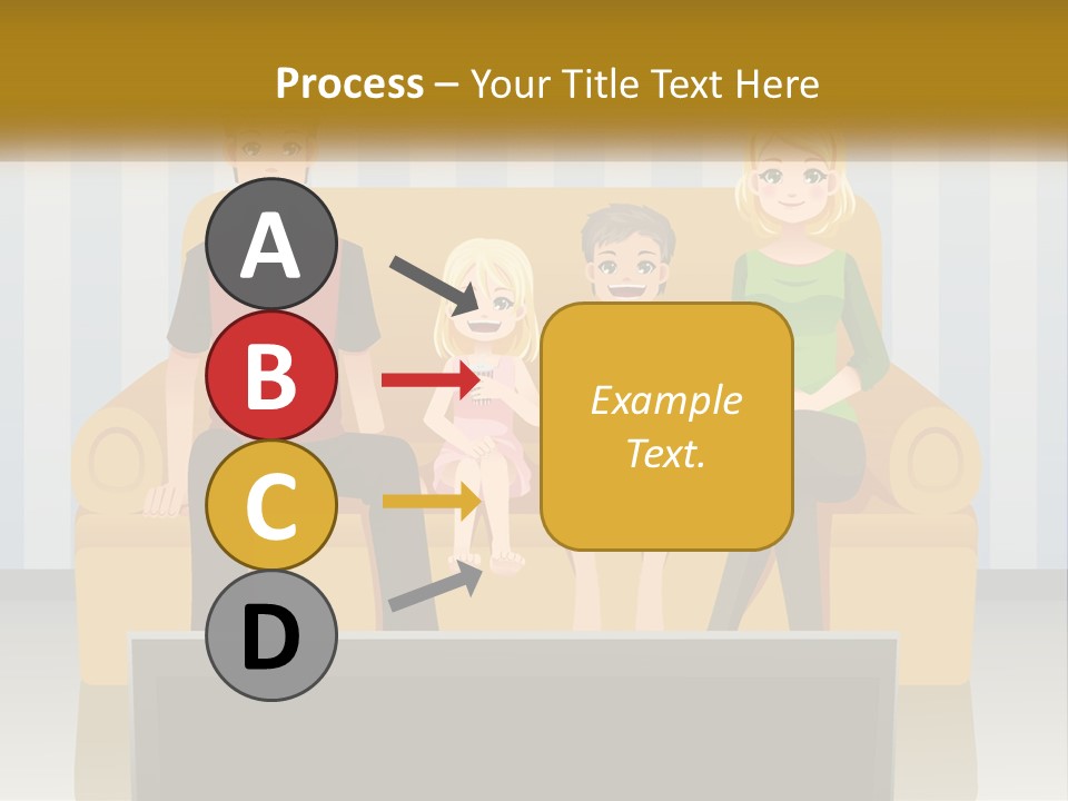 A Family Sitting On A Couch In A Living Room PowerPoint Template