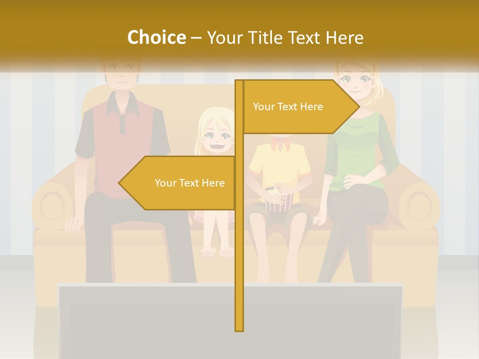 A Family Sitting On A Couch In A Living Room PowerPoint Template