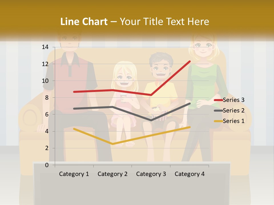 A Family Sitting On A Couch In A Living Room PowerPoint Template