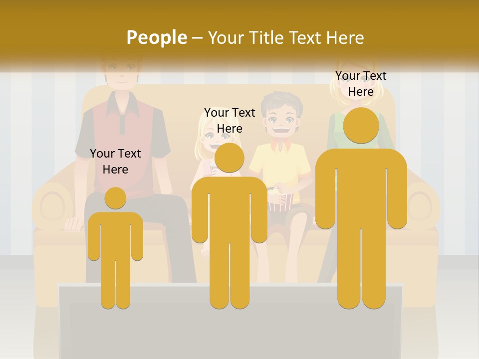 A Family Sitting On A Couch In A Living Room PowerPoint Template