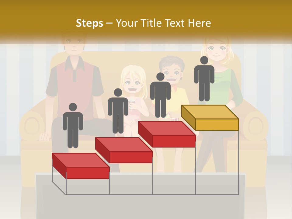 A Family Sitting On A Couch In A Living Room PowerPoint Template