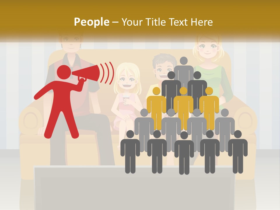 A Family Sitting On A Couch In A Living Room PowerPoint Template