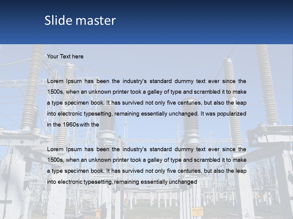 Power Lines With Power Lines In The Background PowerPoint Template