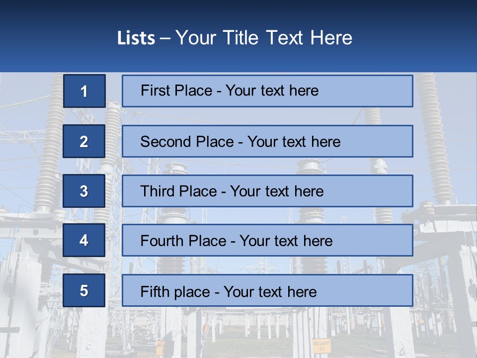 Power Lines With Power Lines In The Background PowerPoint Template