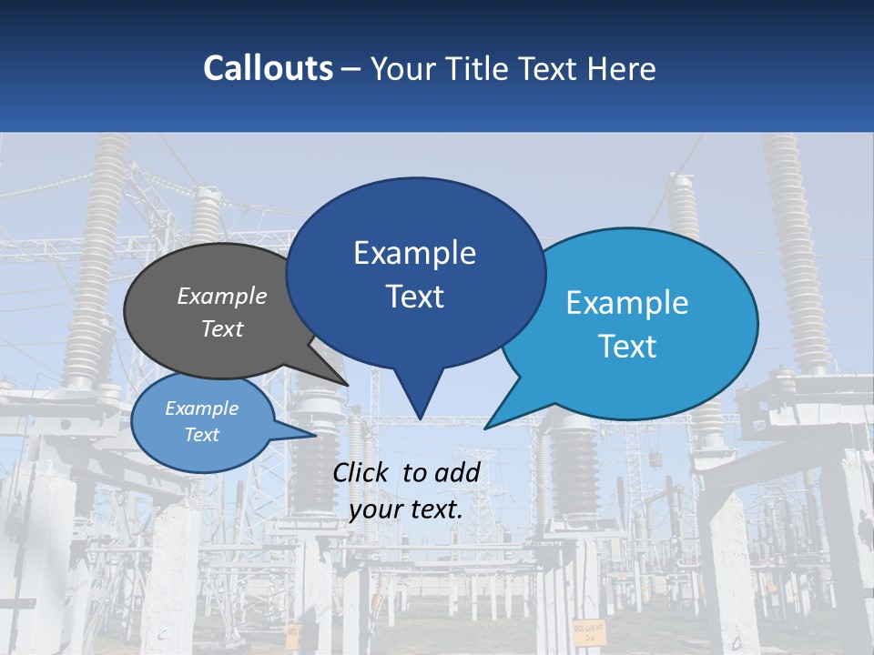 Power Lines With Power Lines In The Background PowerPoint Template