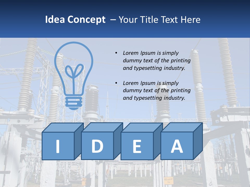 Power Lines With Power Lines In The Background PowerPoint Template