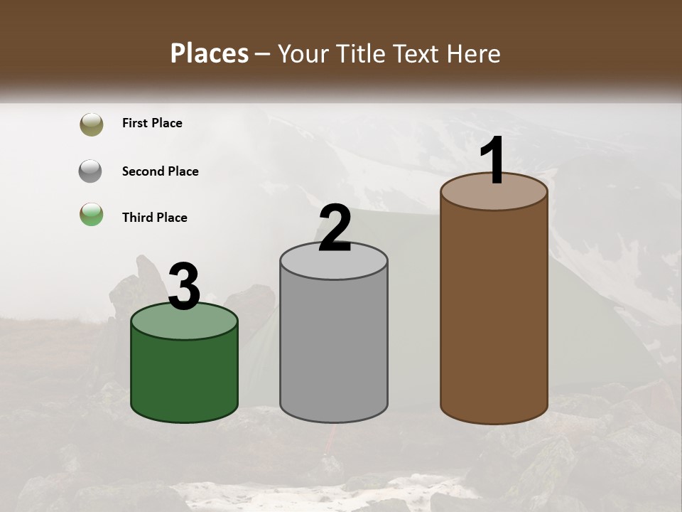 A Green Tent Sitting On Top Of A Mountain PowerPoint Template