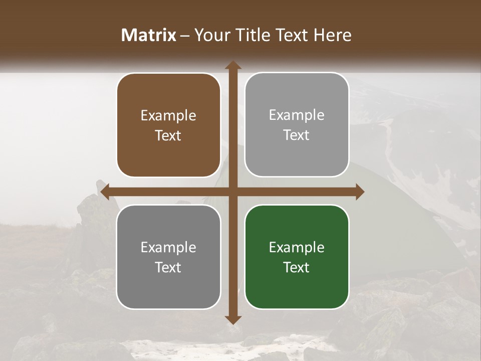 A Green Tent Sitting On Top Of A Mountain PowerPoint Template