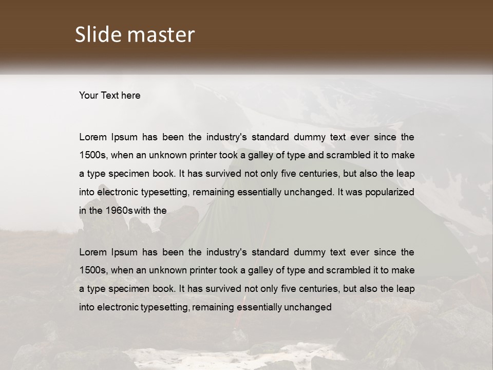 A Green Tent Sitting On Top Of A Mountain PowerPoint Template