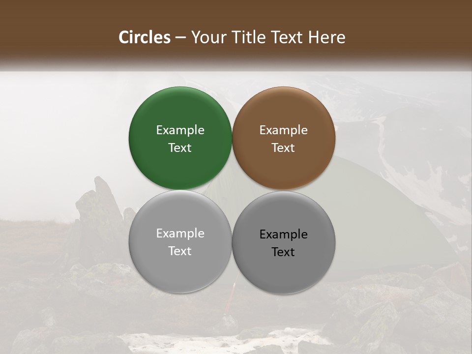 A Green Tent Sitting On Top Of A Mountain PowerPoint Template