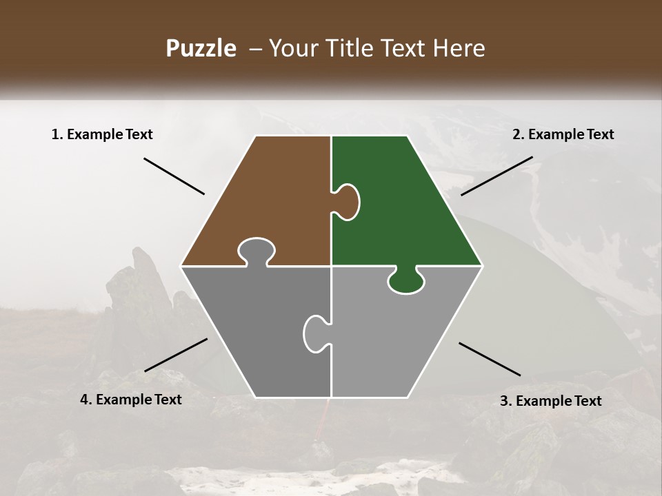 A Green Tent Sitting On Top Of A Mountain PowerPoint Template