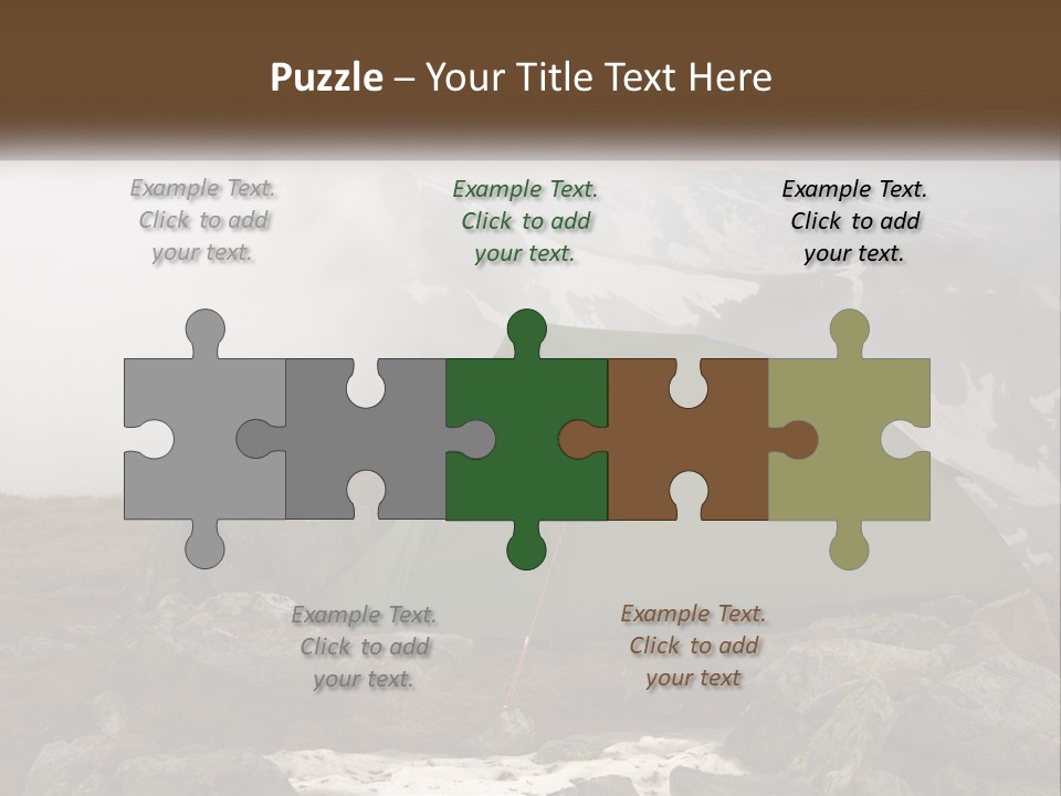 A Green Tent Sitting On Top Of A Mountain PowerPoint Template