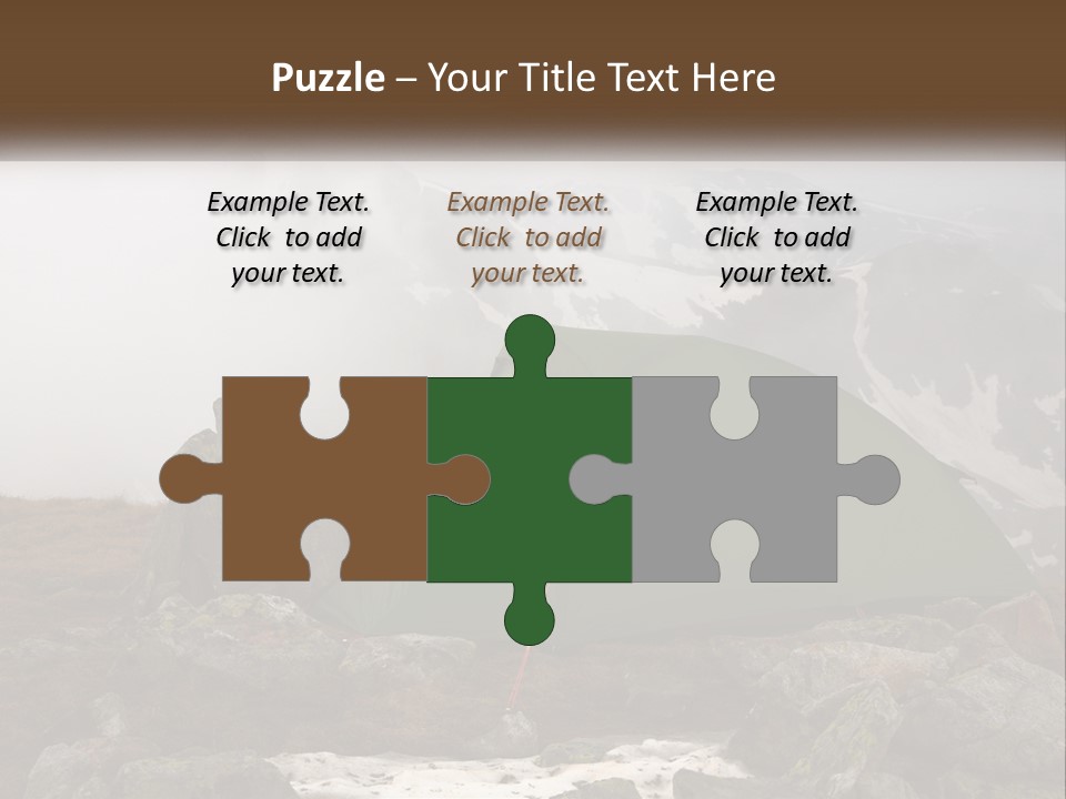 A Green Tent Sitting On Top Of A Mountain PowerPoint Template