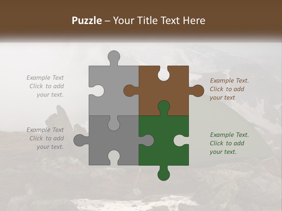 A Green Tent Sitting On Top Of A Mountain PowerPoint Template