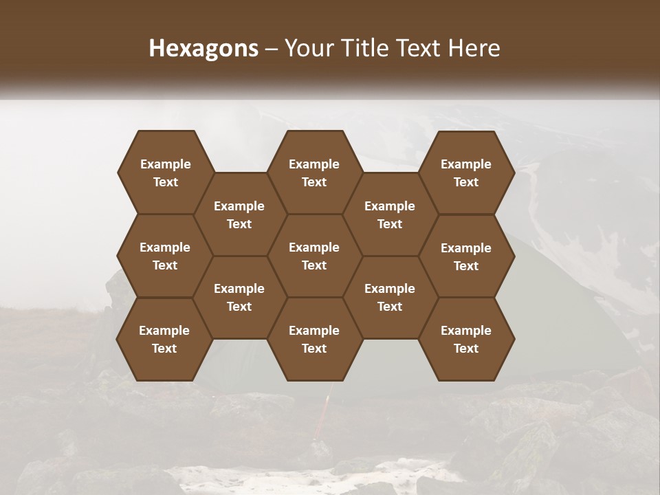 A Green Tent Sitting On Top Of A Mountain PowerPoint Template