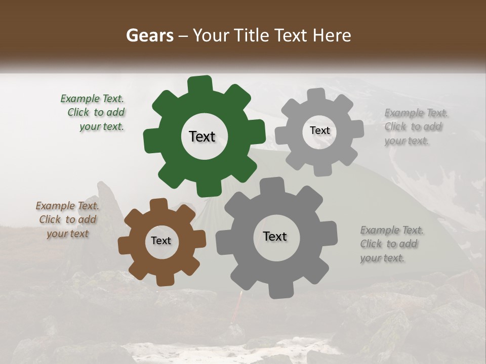 A Green Tent Sitting On Top Of A Mountain PowerPoint Template