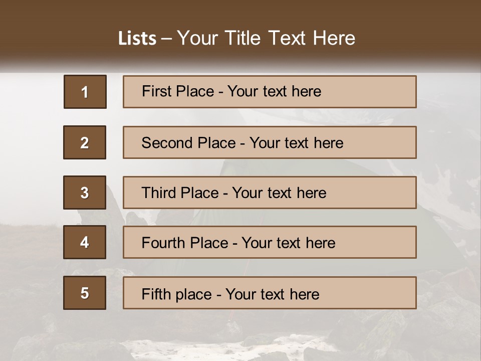 A Green Tent Sitting On Top Of A Mountain PowerPoint Template