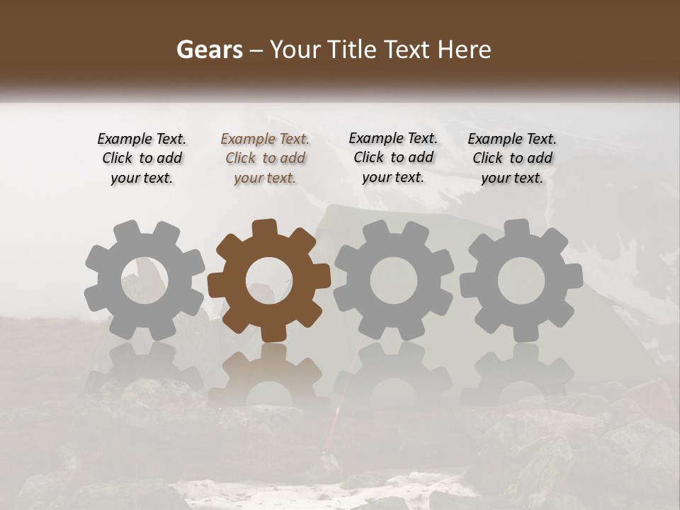 A Green Tent Sitting On Top Of A Mountain PowerPoint Template