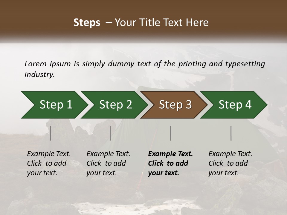 A Green Tent Sitting On Top Of A Mountain PowerPoint Template