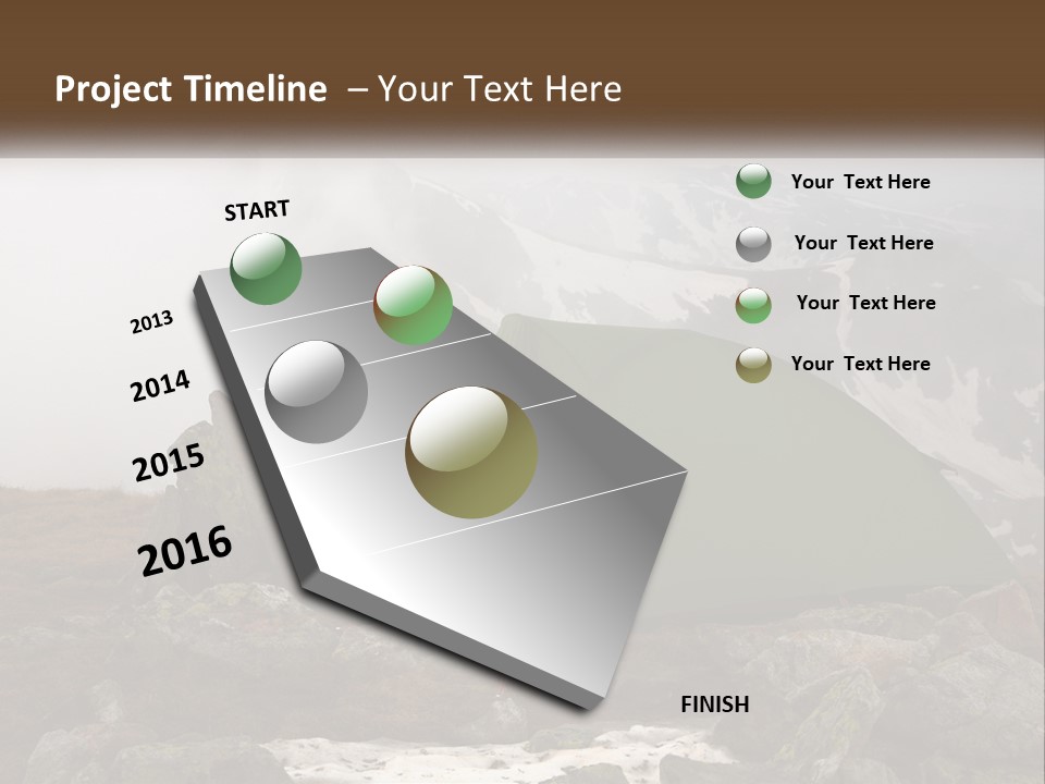 A Green Tent Sitting On Top Of A Mountain PowerPoint Template