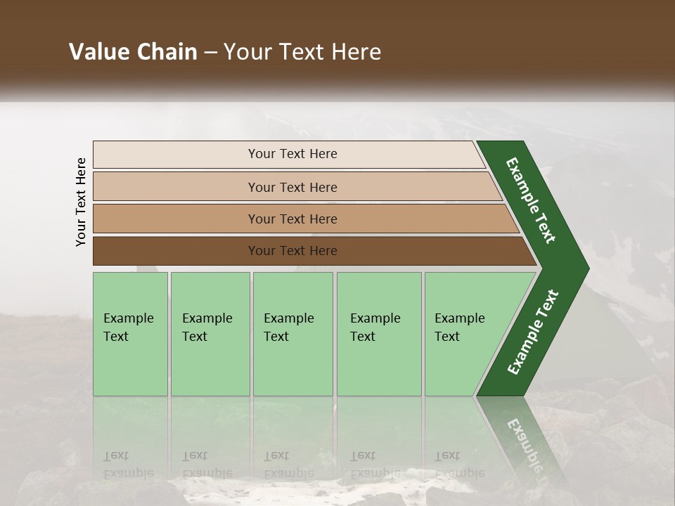 A Green Tent Sitting On Top Of A Mountain PowerPoint Template