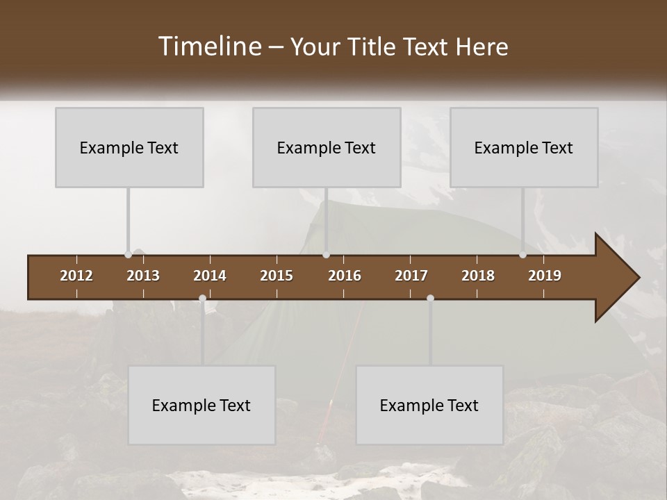 A Green Tent Sitting On Top Of A Mountain PowerPoint Template