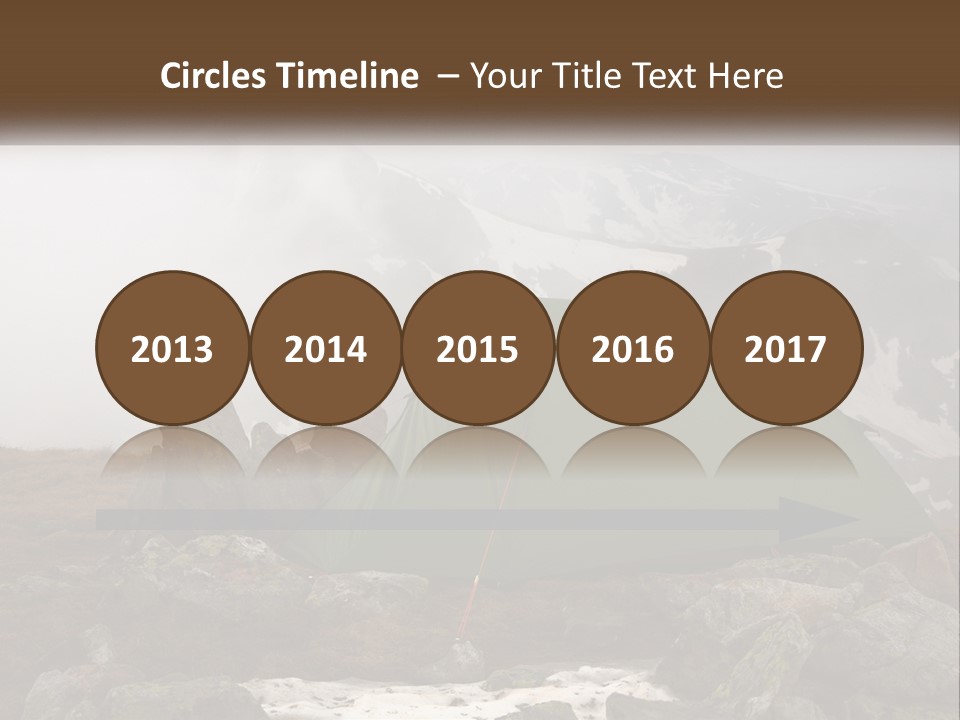 A Green Tent Sitting On Top Of A Mountain PowerPoint Template