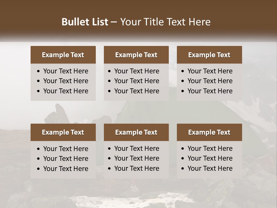 A Green Tent Sitting On Top Of A Mountain PowerPoint Template