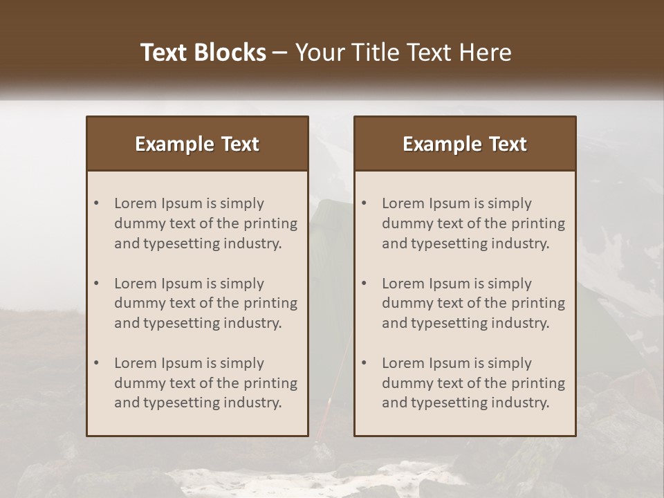 A Green Tent Sitting On Top Of A Mountain PowerPoint Template