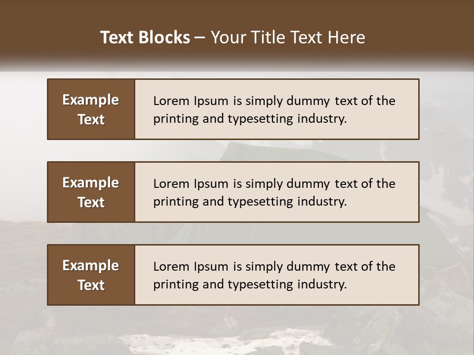 A Green Tent Sitting On Top Of A Mountain PowerPoint Template