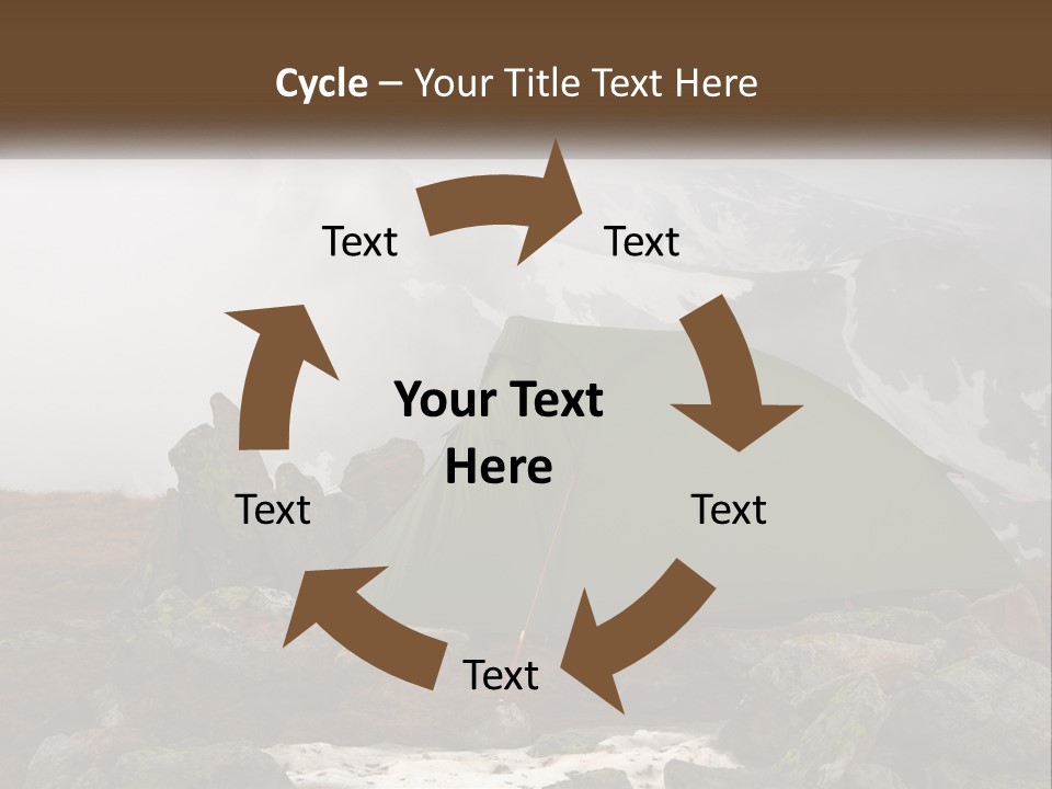 A Green Tent Sitting On Top Of A Mountain PowerPoint Template