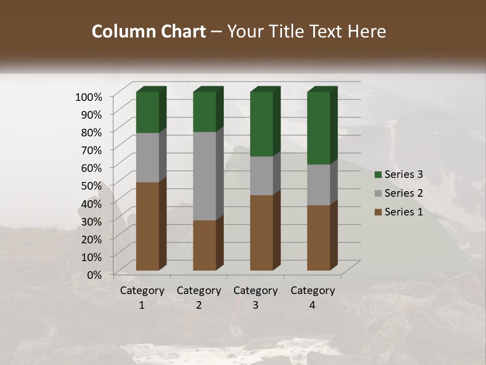 A Green Tent Sitting On Top Of A Mountain PowerPoint Template