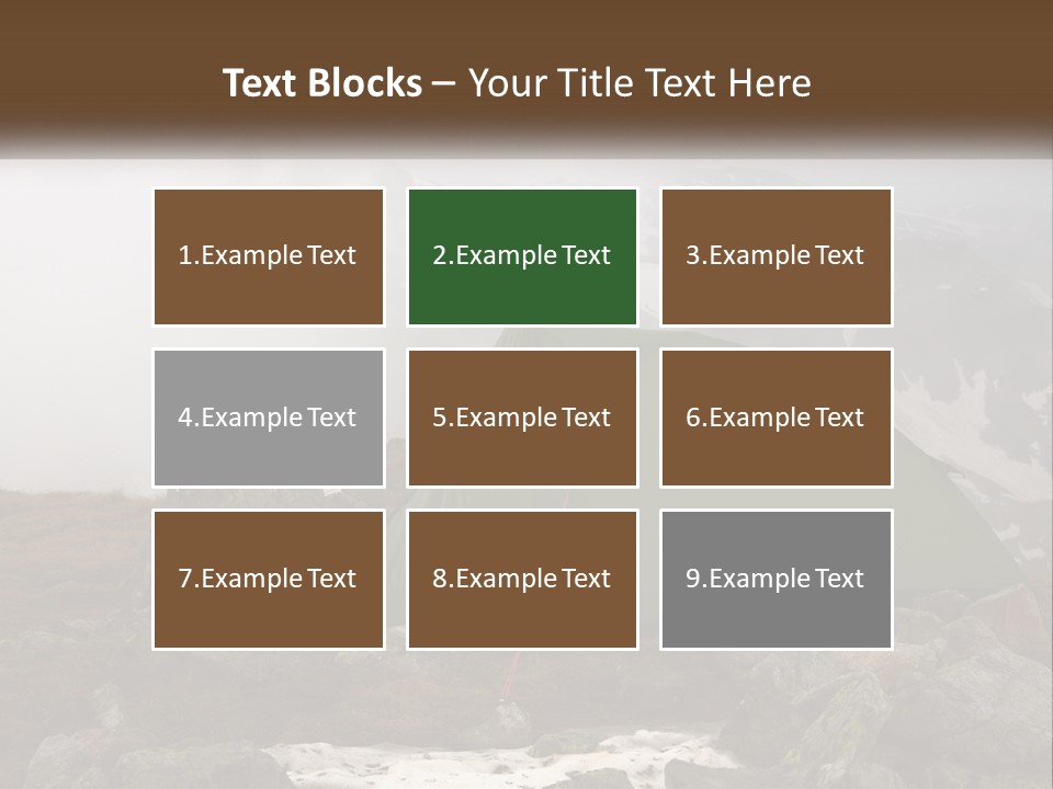 A Green Tent Sitting On Top Of A Mountain PowerPoint Template