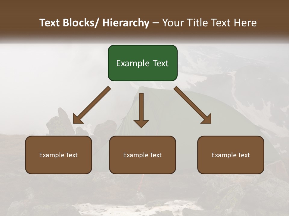 A Green Tent Sitting On Top Of A Mountain PowerPoint Template