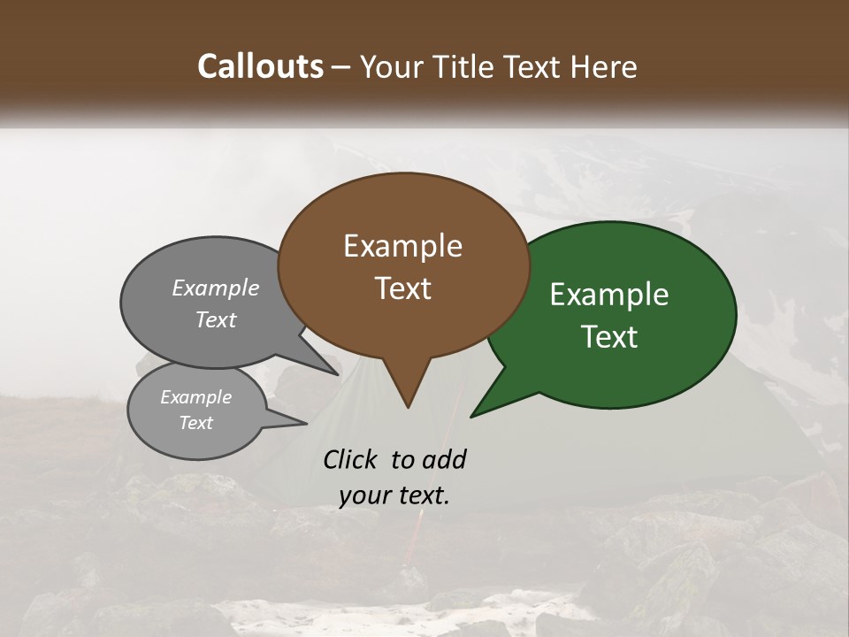 A Green Tent Sitting On Top Of A Mountain PowerPoint Template